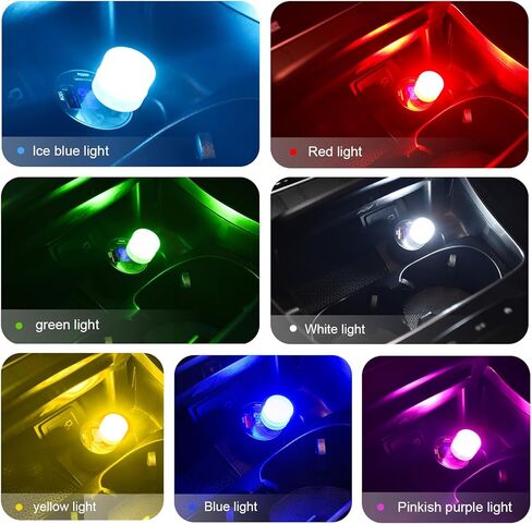 2 قطعة من مصابيح قابس USB، إضاءة LED محيطة صغيرة متغيرة الألوان للسيارة، مصابيح زخرفية محمولة عالمية لغرفة النوم، المدخل، الحمام، المطبخ (متعددة الألوان) in Kuwait