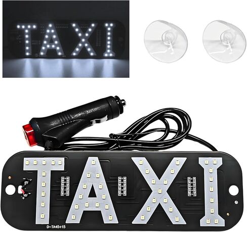 Sun Walker Taxi LED Sign Decor, 5V USB On/Off Button Taxi Logo LED Light with Suction Cups, Bright Taxi Display Sign Flashing Hook on Vehicle Windscreen Window, Car Accessories (Blue) in Saudi Arabia