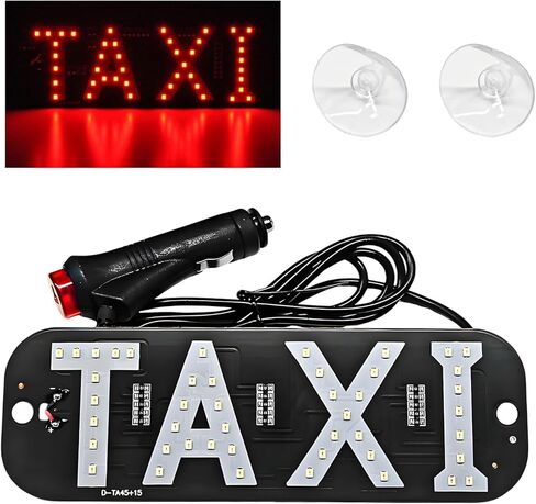 Sun Walker Taxi LED Sign Decor, 5V USB On/Off Button Taxi Logo LED Light with Suction Cups, Bright Taxi Display Sign Flashing Hook on Vehicle Windscreen Window, Car Accessories (Blue) in Saudi Arabia