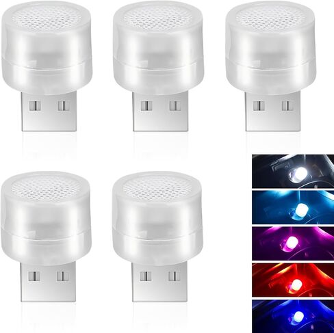 2 قطعة من مصابيح قابس USB، إضاءة LED محيطة صغيرة متغيرة الألوان للسيارة، مصابيح زخرفية محمولة عالمية لغرفة النوم، المدخل، الحمام، المطبخ (متعددة الألوان) in Kuwait