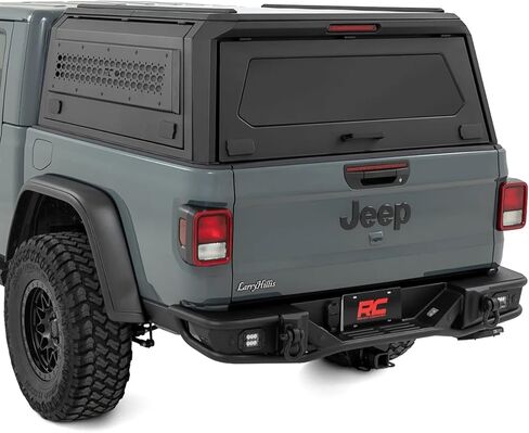 Rough Country Truck Bed Cap Topper for Jeep Gladiator (2020-2025) - Modular Design, Locking Gullwing Access Doors, Molle Panels, LED Interior Lighting in Saudi Arabia