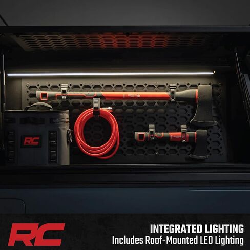 Rough Country Truck Bed Cap Topper for Jeep Gladiator (2020-2025) - Modular Design, Locking Gullwing Access Doors, Molle Panels, LED Interior Lighting in Saudi Arabia