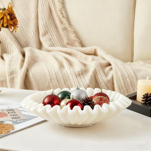 وعاء ديكور رخامي، أوعية حرفية حديثة لديكور المنزل، وصينية مجوهرات، ووعاء فواكه مزخرف لمنضدة المطبخ، ووعاء مفاتيح أنيق، وصينية زينة عيد الميلاد. in Kuwait