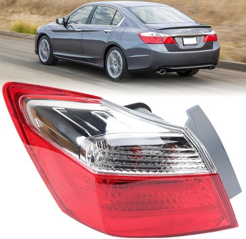 مجموعة مصابيح الذيل متوافقة مع Honda Accord Sedan 2013-2015 EX LX Sport الهالوجين الخلفي لمصباح إيقاف الفرامل يستبدل # 33550T2AA01 جانب السائق الأيسر in Saudi Arabia