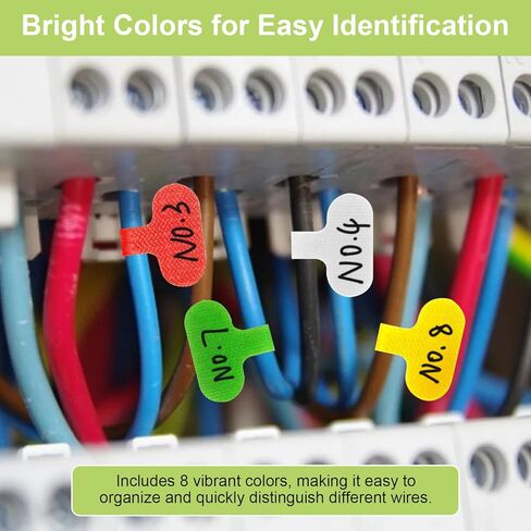24 Pcs Reusable Cable Labels, 8 Colors Write-On Cord Tags with Hook & Loop, Waterproof Nylon Wire Labels for Electronics, Computer & Home Cable Management, 1.5" x 0.63" in Kuwait