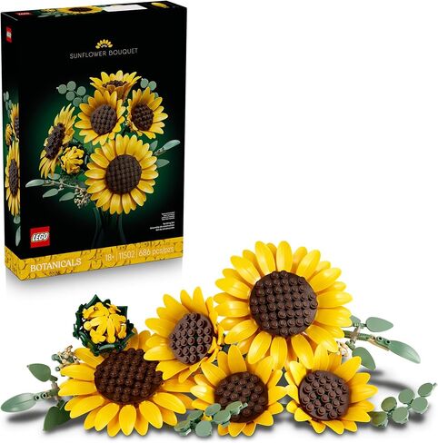 LEGO Botanicals Sunflower Bouquet Building Set for Adults, Ages 18+ - Artificial Flowers for Home Office, Bedroom or Desk Decor - Gifts for Women & Men - 11502 in Saudi Arabia