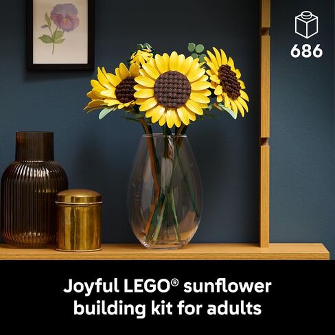 LEGO Botanicals Sunflower Bouquet Building Set for Adults, Ages 18+ - Artificial Flowers for Home Office, Bedroom or Desk Decor - Gifts for Women & Men - 11502 in Saudi Arabia