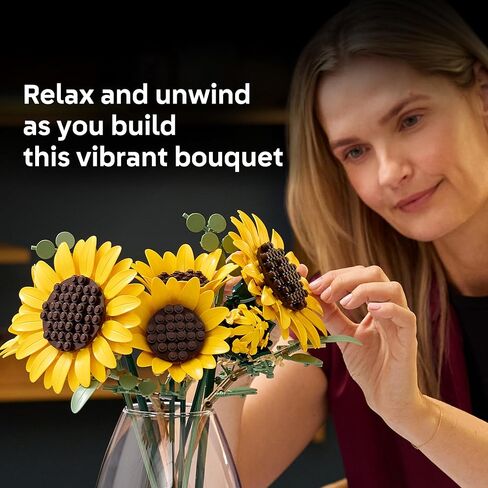 LEGO Botanicals Sunflower Bouquet Building Set for Adults, Ages 18+ - Artificial Flowers for Home Office, Bedroom or Desk Decor - Gifts for Women & Men - 11502 in Saudi Arabia