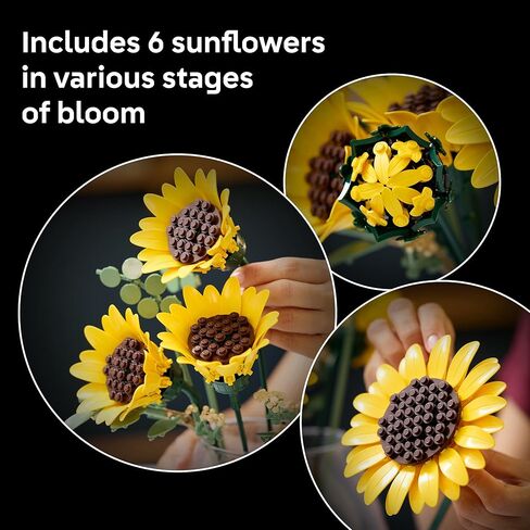 LEGO Botanicals Sunflower Bouquet Building Set for Adults, Ages 18+ - Artificial Flowers for Home Office, Bedroom or Desk Decor - Gifts for Women & Men - 11502 in Saudi Arabia
