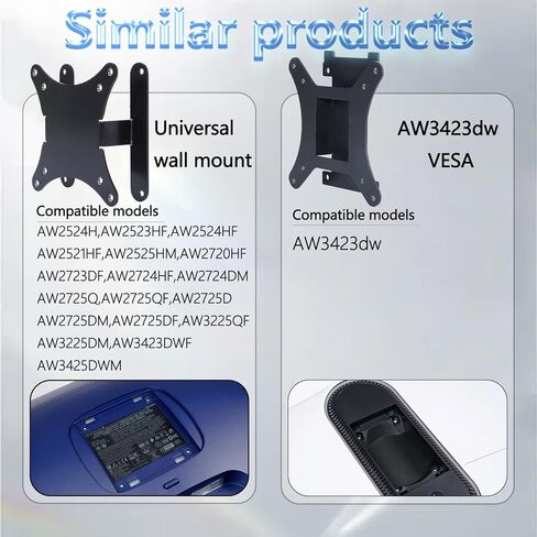 AW2725DM VESA Mount Adapter Compatible with Alienware 25" 27" 32" 34"Monitor(Fit AW2523HF,AW2725DF,AW2725QF,AW3225DM,AW3225QF,AW3425DW,AW3423DWF,AW3425DWM)–75x75 to 100x100 VESA Mount Adapter Bracket in Saudi Arabia