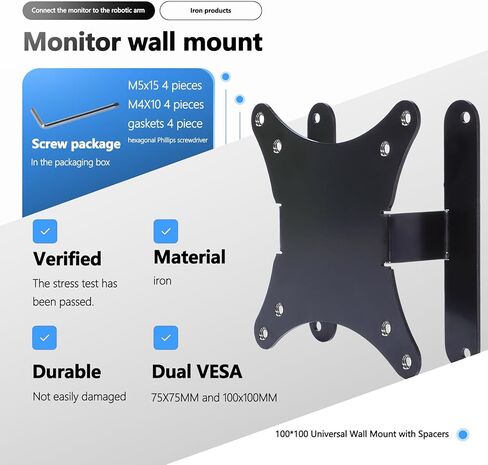 AW2725DM VESA Mount Adapter Compatible with Alienware 25" 27" 32" 34"Monitor(Fit AW2523HF,AW2725DF,AW2725QF,AW3225DM,AW3225QF,AW3425DW,AW3423DWF,AW3425DWM)–75x75 to 100x100 VESA Mount Adapter Bracket in Saudi Arabia