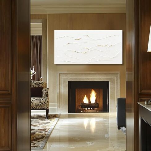 WINKAILIN White Painting Artwork Simple Decorative Pictures 29"x58" Abstract Wall Art for Living Room Modern Wall Hanging Decor for Kitchen in Saudi Arabia