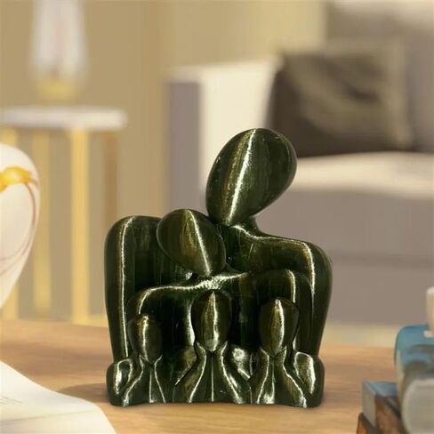 Family of 5 Sculpture – Abstract Handmade Figurine, Parent & Child Unity Statue, Family Love Decor, Wedding, Anniversary - Housewarming Gift (Translucent) in Saudi Arabia