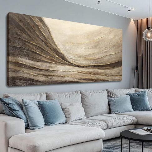 WINKAILIN Abstract Canvas Wall Art Modern Wall Decor Brown and Grey Artwork for Bedroom Dining Room Big Painting for Living Room 29x58 Inch in Saudi Arabia