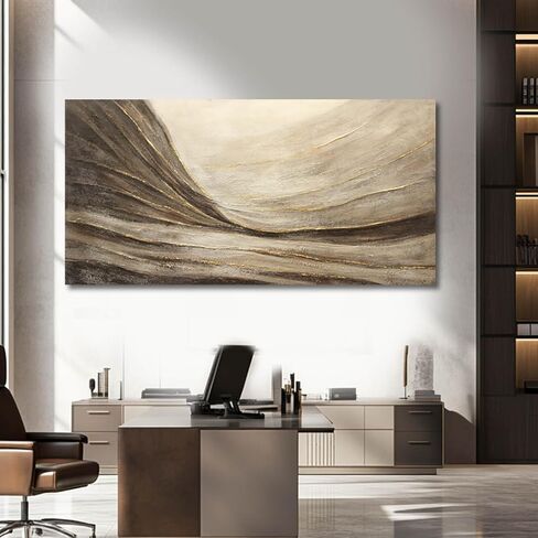 WINKAILIN Abstract Canvas Wall Art Modern Wall Decor Brown and Grey Artwork for Bedroom Dining Room Big Painting for Living Room 29x58 Inch in Saudi Arabia