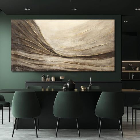 WINKAILIN Abstract Canvas Wall Art Modern Wall Decor Brown and Grey Artwork for Bedroom Dining Room Big Painting for Living Room 29x58 Inch in Saudi Arabia