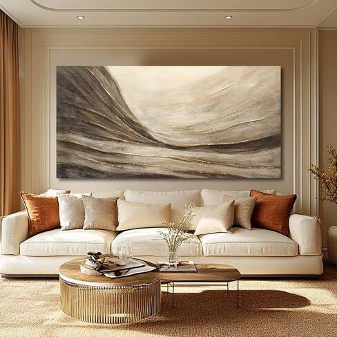 WINKAILIN Abstract Canvas Wall Art Modern Wall Decor Brown and Grey Artwork for Bedroom Dining Room Big Painting for Living Room 29x58 Inch in Saudi Arabia