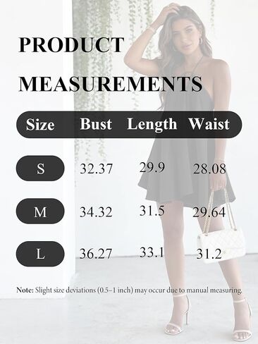 Women's Mini Dress Halter Neck Tie Sundress Backless Sleeveless Flowy Beach Dresses Summer Vacation Dress in Kuwait