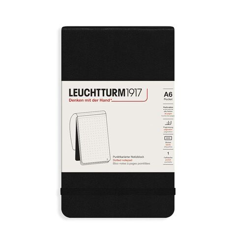 LEUCHTTURM1917 - Pocket Notepad A6-184 Dotted Micro-Perforated Pages, Black in Saudi Arabia