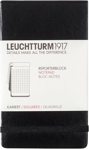 LEUCHTTURM1917 - دفتر ملاحظات للجيب A6-184 صفحات مثقوبة صغيرة مسطرة، أسود in Saudi Arabia