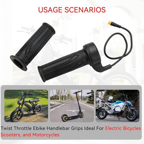 LKV 20X Full Twist Throttle for Ebike, 12V-72V Electric Bike Throttle Grip with 3-Pin Waterproof Connector, Compatible with Ridstar Q20 & Electric Scooters, 22.2mm Handlebar in Saudi Arabia