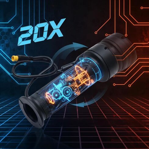 LKV 20X Full Twist Throttle for Ebike, 12V-72V Electric Bike Throttle Grip with 3-Pin Waterproof Connector, Compatible with Ridstar Q20 & Electric Scooters, 22.2mm Handlebar in Saudi Arabia