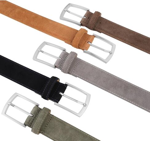 Genuine Suede Belt for Men's Leather Belt Casual Jeans Pants Dress Blet 1 3/8" Wide Golf Belt in Kuwait