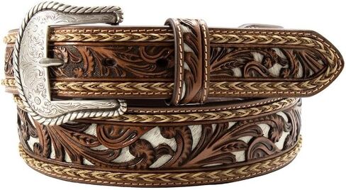 Nocona Belt Co. Men's Brown Calf Hair Underlay Belt Brown 34 in Saudi Arabia
