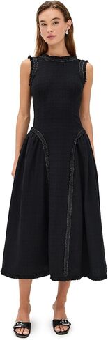 Self Portrait Women's Black Boucle Sleeveless Midi Dress in Saudi Arabia