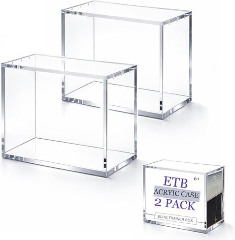 ETB Case, Clear Acrylic ETB Protector for TCG Elite Trainer Box | 5mm Thick with Magnetic Lid, UV Blocking & Dust Proof ETB Display Case | Stackable Storage Showcase for Collectors in Saudi Arabia