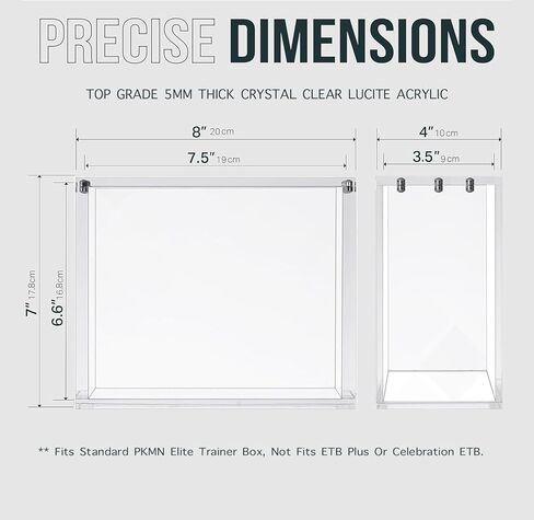 ETB Case, Clear Acrylic ETB Protector for TCG Elite Trainer Box | 5mm Thick with Magnetic Lid, UV Blocking & Dust Proof ETB Display Case | Stackable Storage Showcase for Collectors in Saudi Arabia