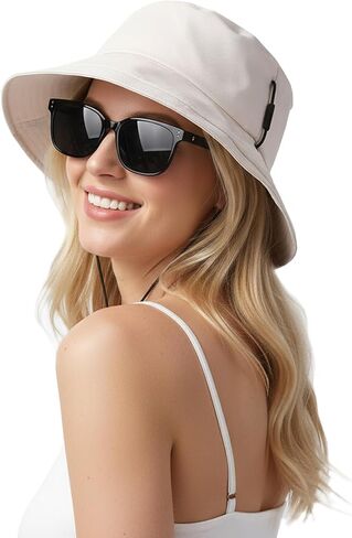 Gossifan Sun Hats for Women Gardening Hat Wide Brim Beach Bucket Hat UPF 50+ Fishing Hiking Outdoor Hats with Fold-Up Brim in Saudi Arabia