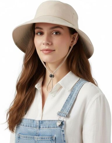 قبعة شمسية للنساء مع فتحة ذيل حصان بحافة واسعة قابلة للطي، قبعة صيد للشاطئ في الهواء الطلق، حماية من الأشعة فوق البنفسجية in Kuwait