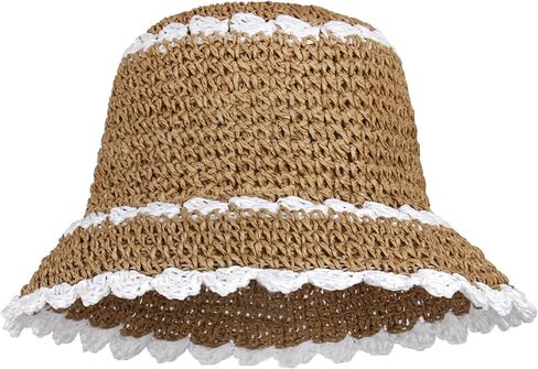 Minache Women Wide Brim Straw Sun Hat Summer Foldable Beach Hat UV Protection Travel Floppy Hat in Saudi Arabia