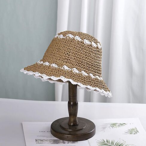 Minache Women Wide Brim Straw Sun Hat Summer Foldable Beach Hat UV Protection Travel Floppy Hat in Saudi Arabia