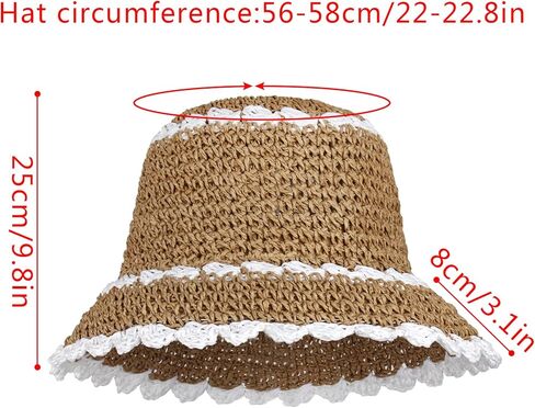 Minache Women Wide Brim Straw Sun Hat Summer Foldable Beach Hat UV Protection Travel Floppy Hat in Saudi Arabia
