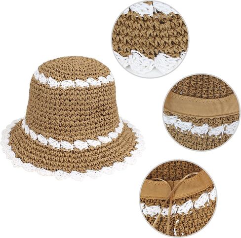 Minache Women Wide Brim Straw Sun Hat Summer Foldable Beach Hat UV Protection Travel Floppy Hat in Saudi Arabia