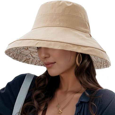 قبعات شمسية واسعة الحواف للنساء للحماية من الأشعة فوق البنفسجية، قبعة قابلة للعكس، قبعات شاطئ قابلة للطي، قبعة صيفية للسفر في الحديقة in Kuwait