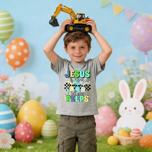 Toddler Easter Bunny Shirt Boys Girls Happy Easter Graphic T-Shirt Outfit Clothes for Kids 2-7T in Saudi Arabia
