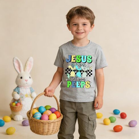 Toddler Easter Bunny Shirt Boys Girls Happy Easter Graphic T-Shirt Outfit Clothes for Kids 2-7T in Saudi Arabia