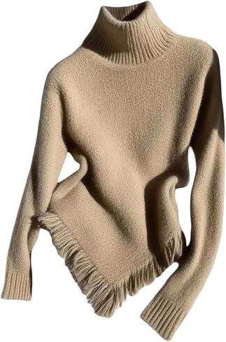 Verdusa Women's Old Money Fringe Cozy Sweaters Asymmetrical Elegant Knit Pullover Tops Fall Outfits in Saudi Arabia