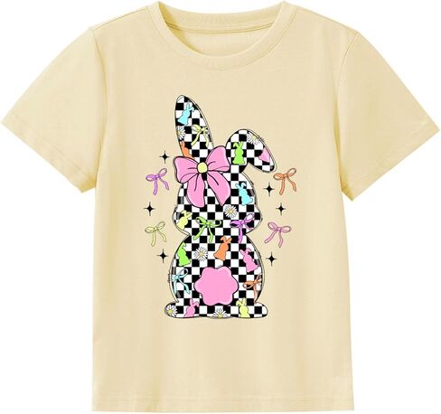 Toddler Easter Bunny Shirt Boys Girls Happy Easter Graphic T-Shirt Outfit Clothes for Kids 2-7T in Saudi Arabia