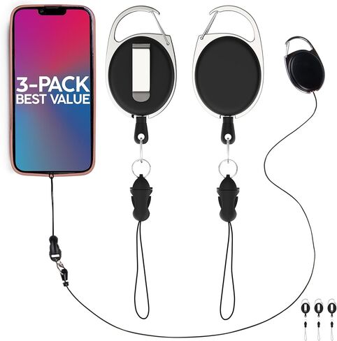 Phone Assured Retractable Phone Tether (2-Pack) – Durable Clip-on Leash for Anti-Drop & Anti-Theft Security in Saudi Arabia