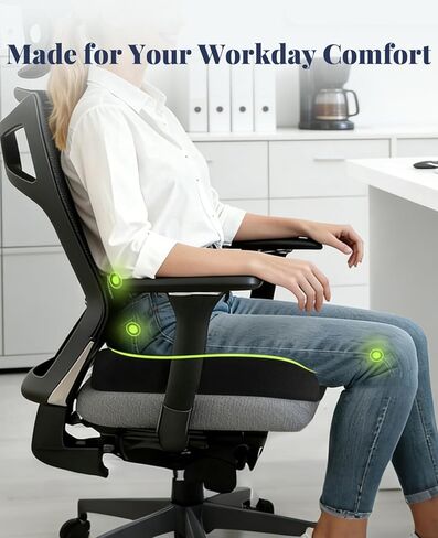 وسادة على شكل كعكة من إسفنج الذاكرة لراحة الجلوس على العصعص، وسادة مقعد داعمة كبيرة مع تصميم مقصوص في المنتصف لتخفيف الضغط، وسادة مريحة على شكل دونات لكراسي المنزل والمكتب in Kuwait