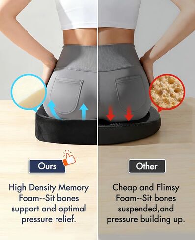 وسادة على شكل كعكة من إسفنج الذاكرة لراحة الجلوس على العصعص، وسادة مقعد داعمة كبيرة مع تصميم مقصوص في المنتصف لتخفيف الضغط، وسادة مريحة على شكل دونات لكراسي المنزل والمكتب in Kuwait