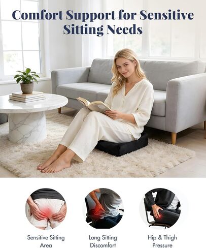 وسادة على شكل كعكة من إسفنج الذاكرة لراحة الجلوس على العصعص، وسادة مقعد داعمة كبيرة مع تصميم مقصوص في المنتصف لتخفيف الضغط، وسادة مريحة على شكل دونات لكراسي المنزل والمكتب in Kuwait