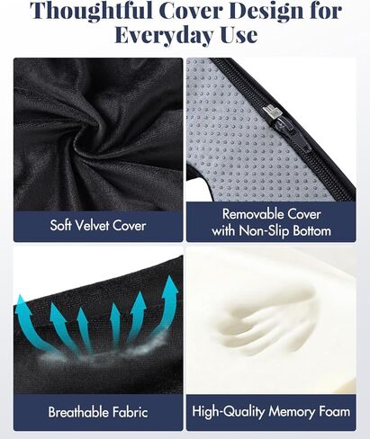 وسادة على شكل كعكة من إسفنج الذاكرة لراحة الجلوس على العصعص، وسادة مقعد داعمة كبيرة مع تصميم مقصوص في المنتصف لتخفيف الضغط، وسادة مريحة على شكل دونات لكراسي المنزل والمكتب in Kuwait