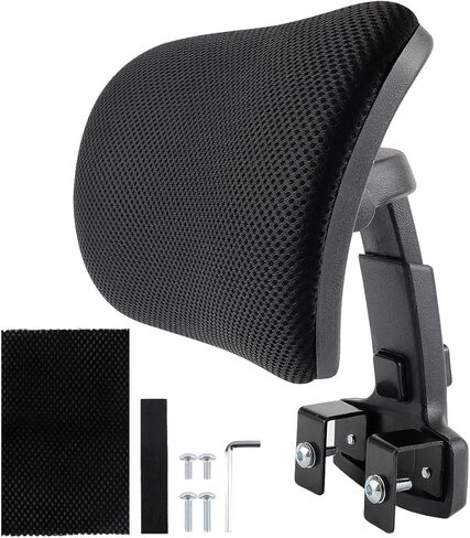 Office Chair Headrest Attachment Head Support Cushion Chair Mesh Head Rest Black Mesh Frame Adjustable Height Angle for Ergonomic Office Chair（Black） in Saudi Arabia