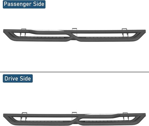 Hooke Road JL Running Boards 4 Doors, Two-Stair Side Step Nerf Bars for 2018-2026 Jeep Wrangler JL Unlimited 4-Door, Tubular Rock Sliders with 7.5" Wide Non-Slip Foot Pedal in Saudi Arabia