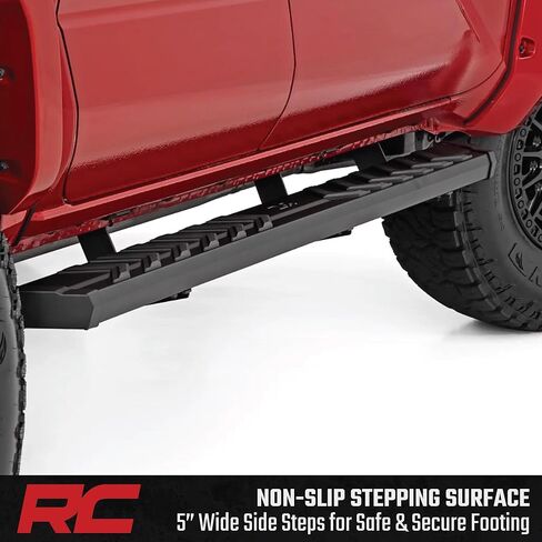 Rough Country BA2 Running Boards for Toyota Tacoma Double Cab (2024-2026) - 5" Wide Steel Step Bars, Non-Slip Grip Foot Rails, No-Drill Install, Truck Side Steps in Saudi Arabia